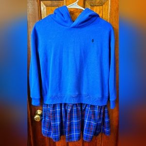 Polo Ralph Lauren Girls Medium Blue Hoodie Dress